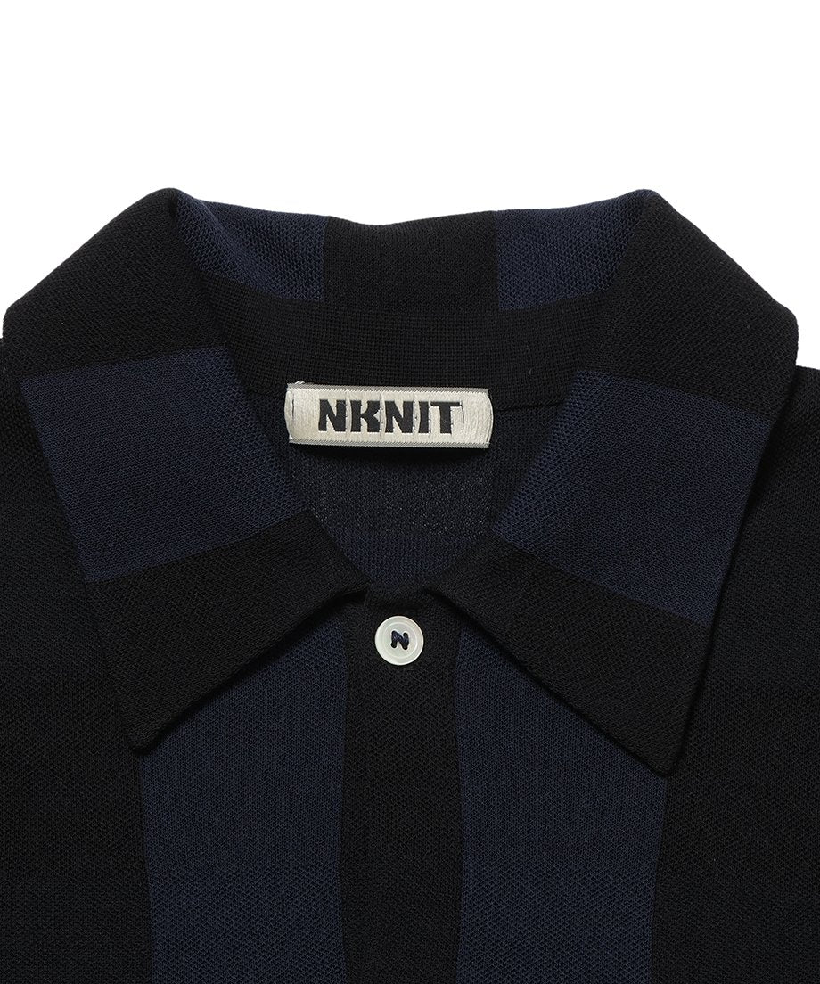 checker pattern KNIT shirt_11