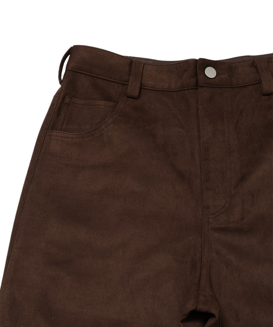 suede high waist long pants_9