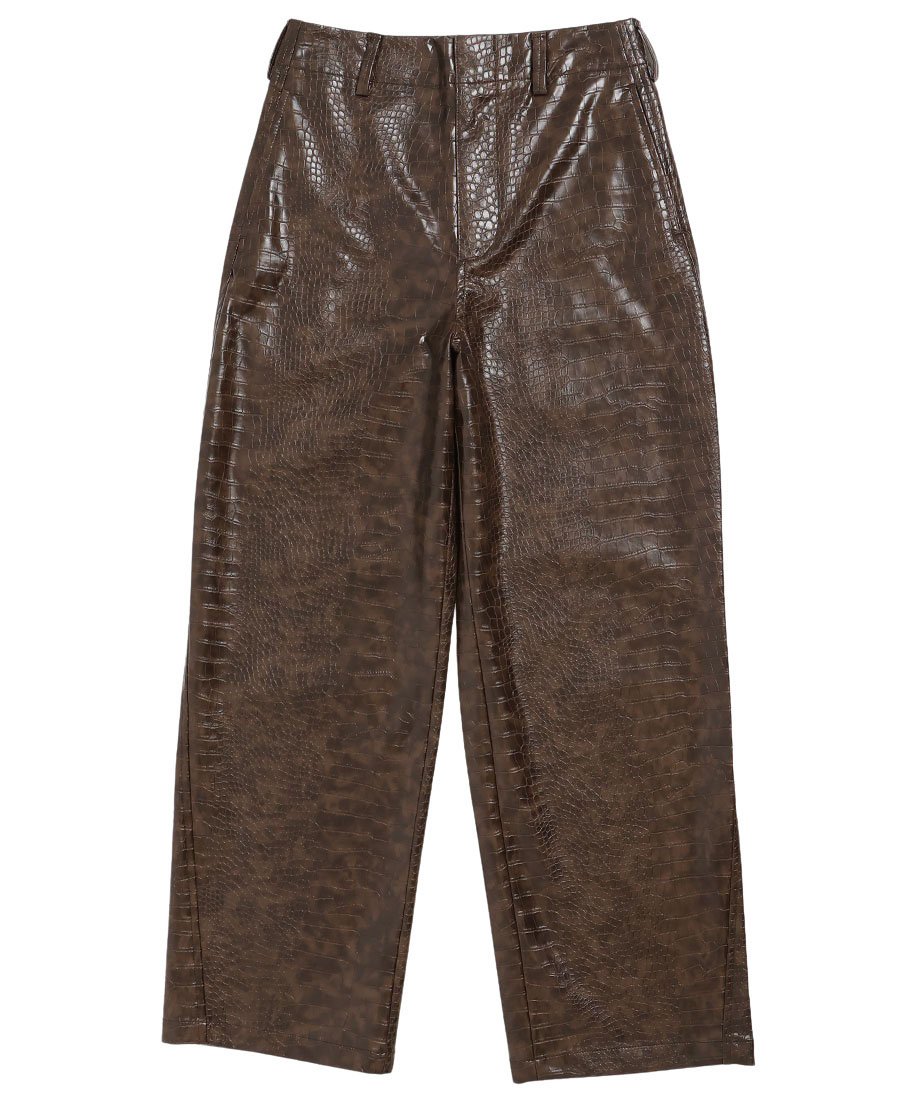 vegan leather wide pants_5