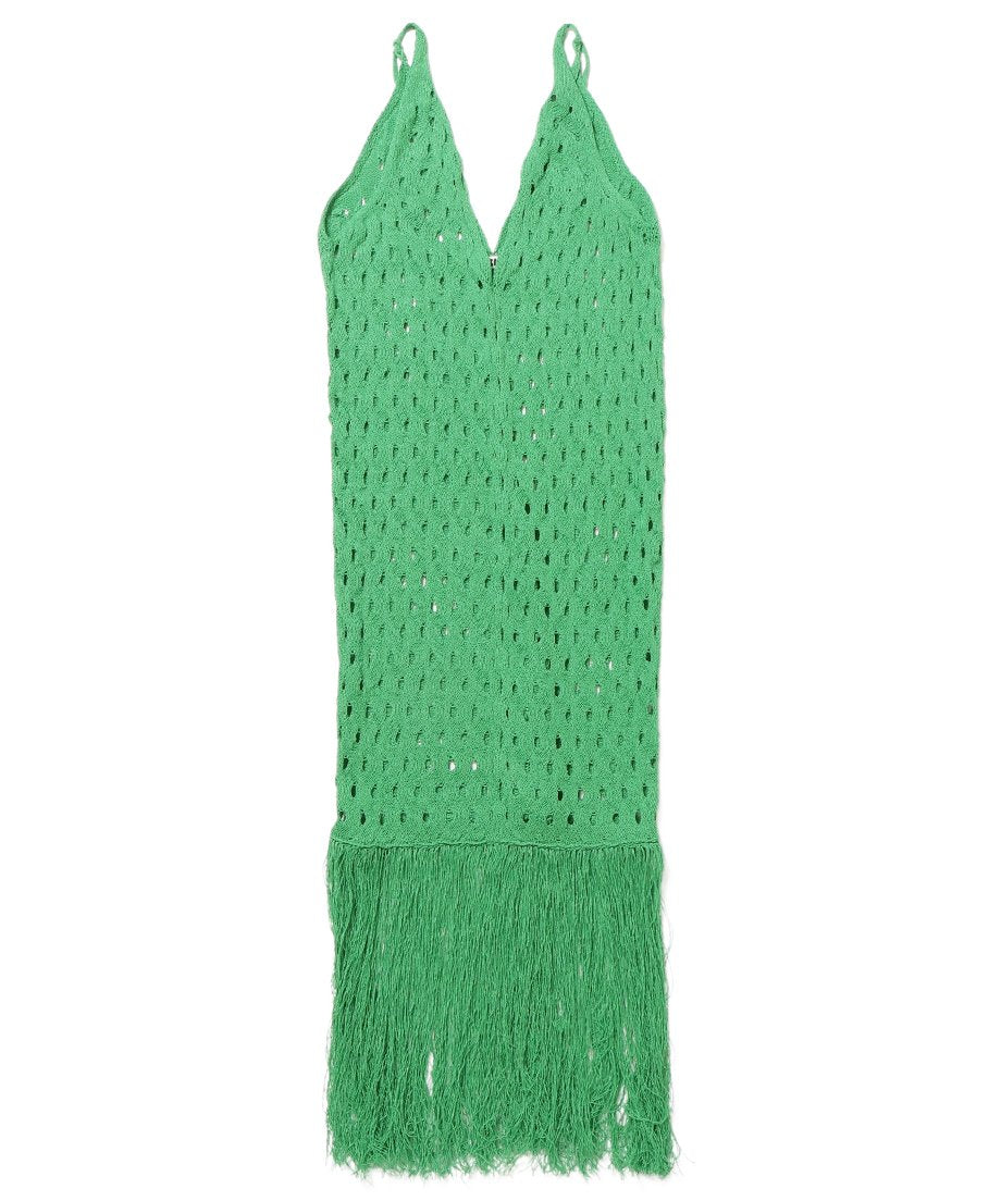 wave pattern fringe KNIT dress_5