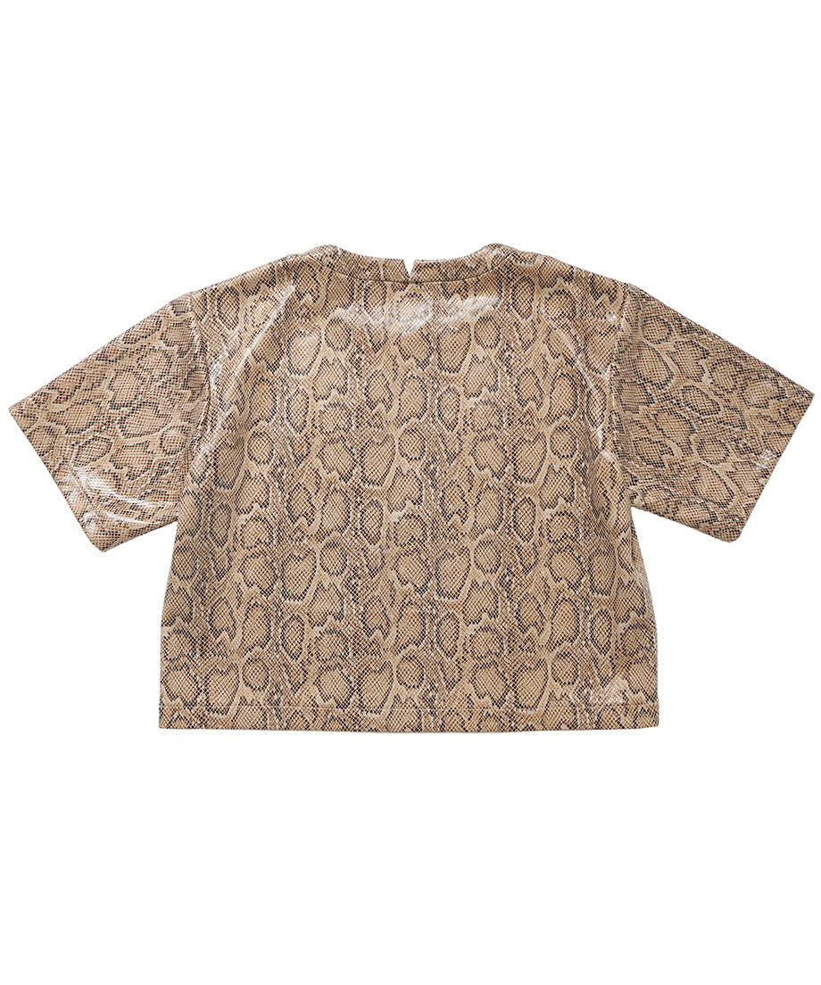 vegan leather short T-shirt_7
