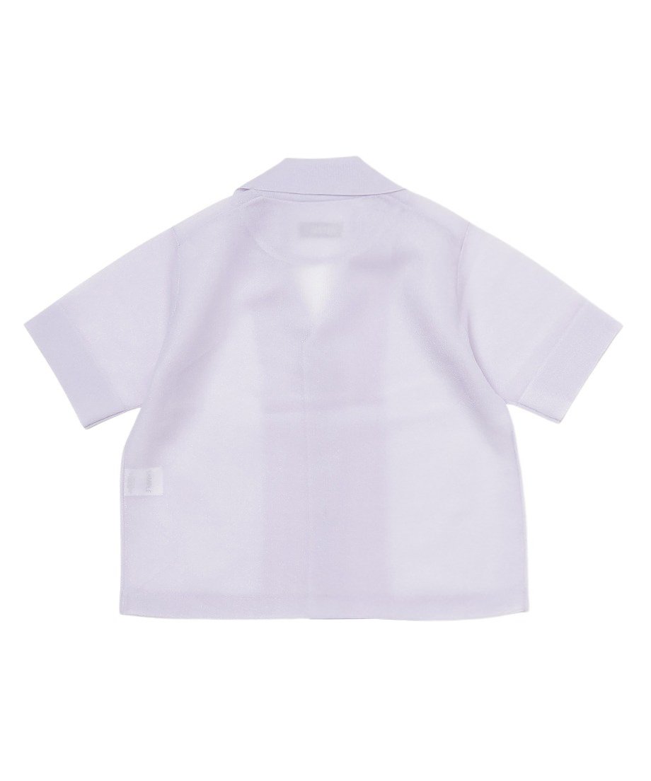 sheer KNIT open collar shirt_18