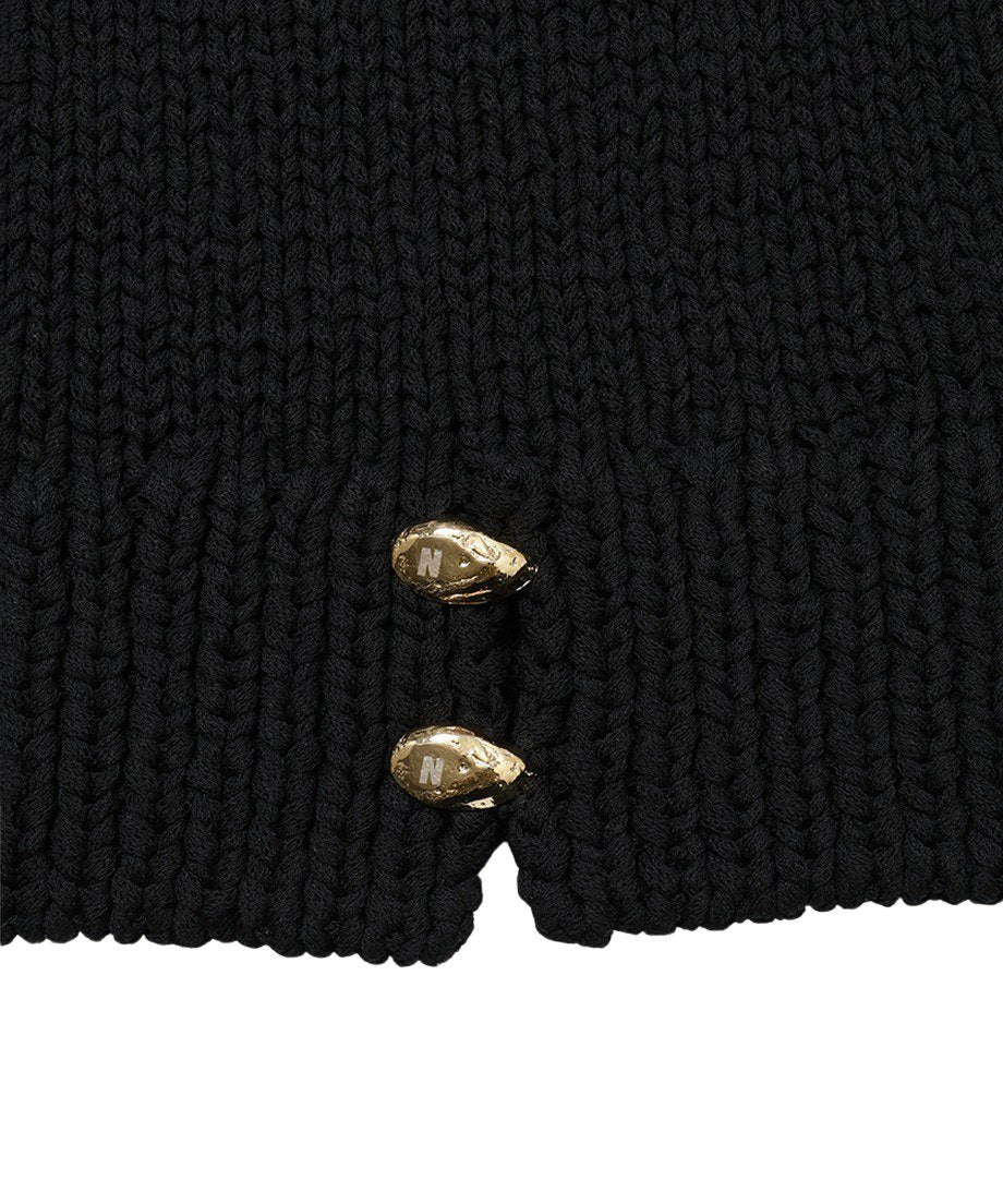 cord yarn V-neck KNIT vest_9