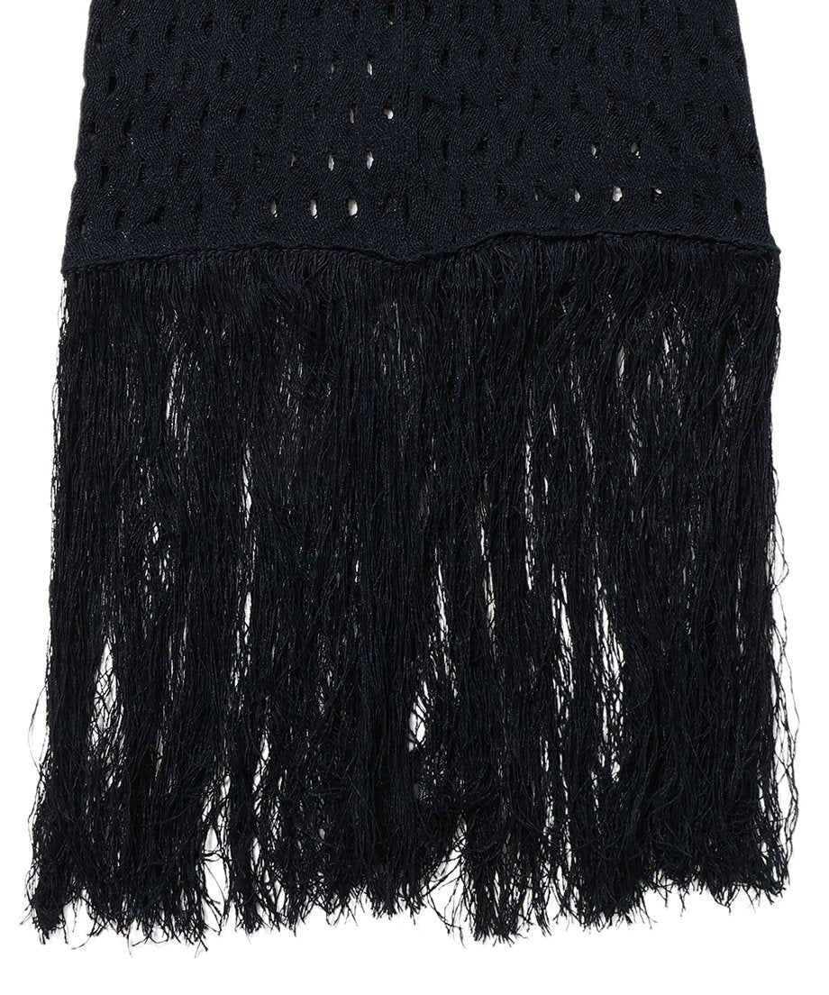 wave pattern fringe KNIT dress_7
