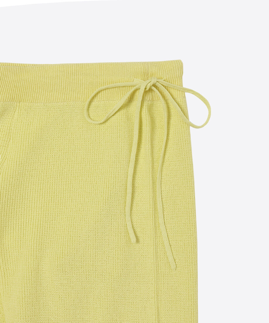 paper mix side string knit pants_14