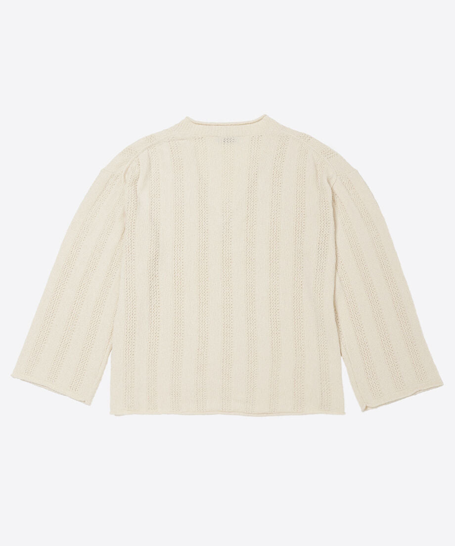 mesh rib v-neck knit_7