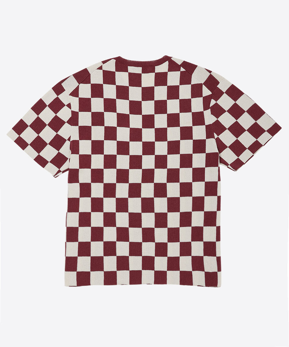 paper mix pattern knit T-shirt check_6