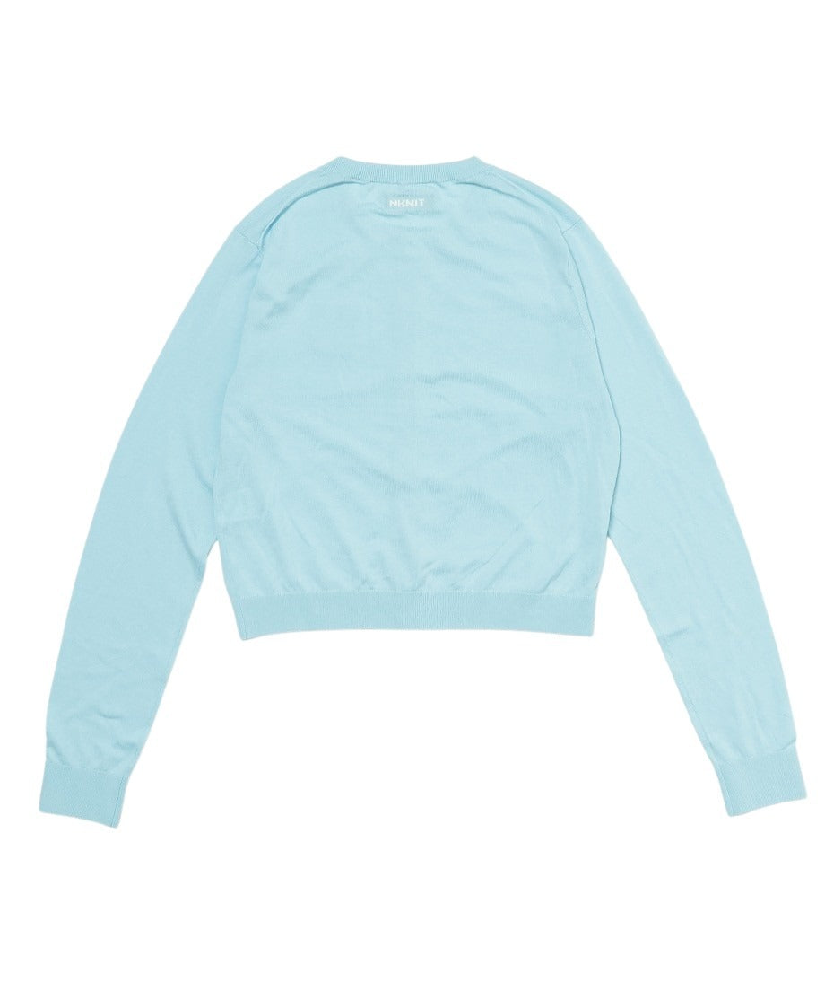 silk cotton crew neck KNIT cardigan_15