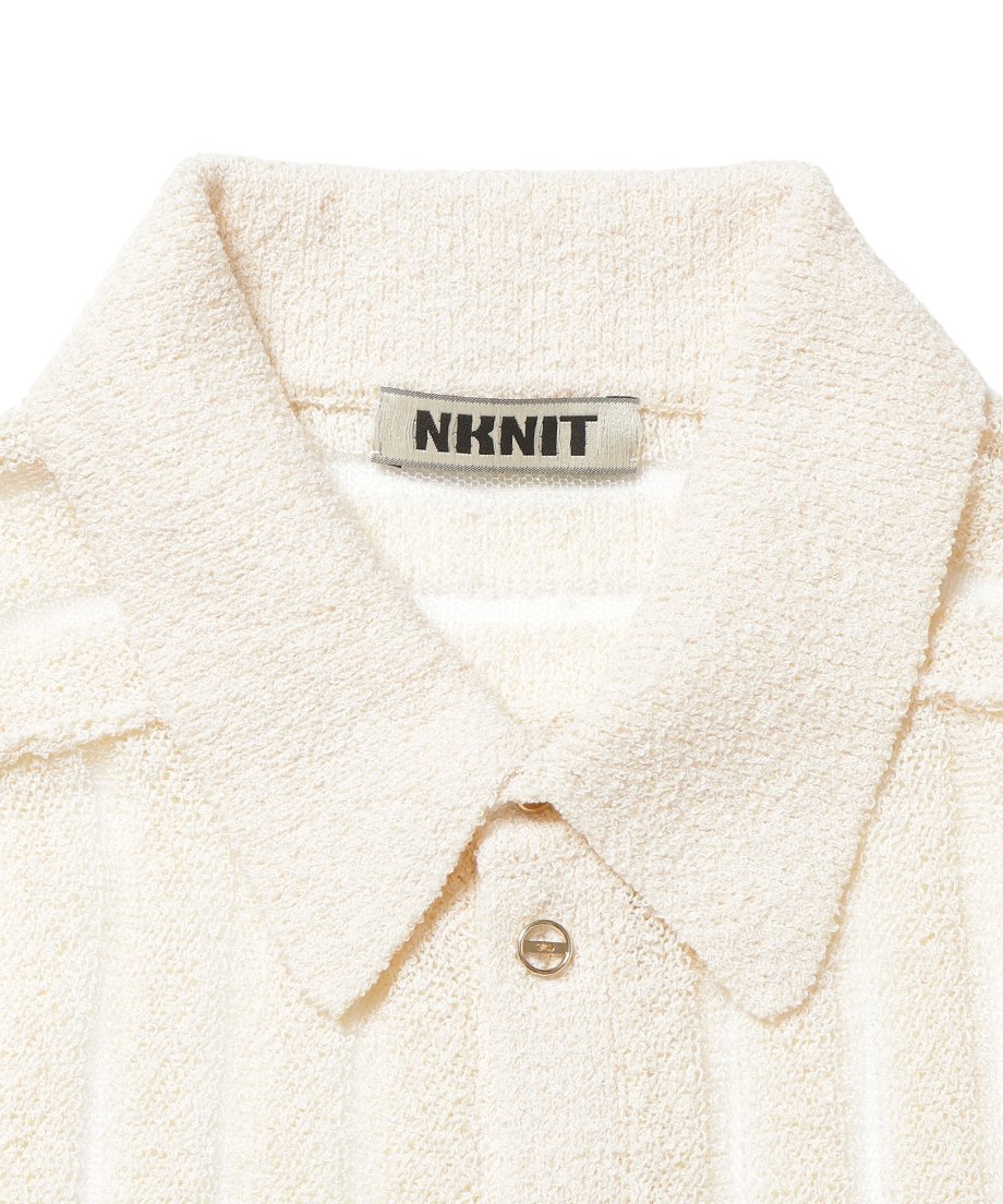 mesh stripe ling KNIT shirt_5