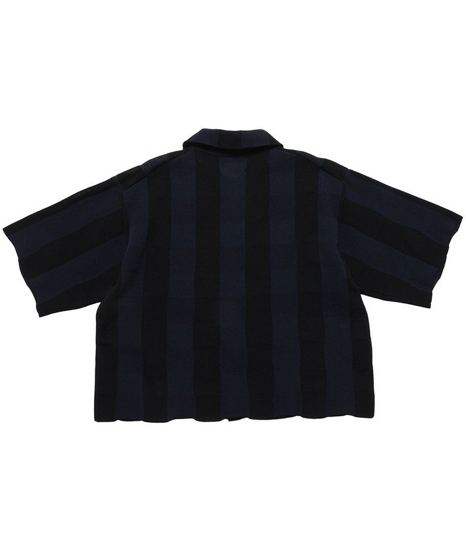 checker pattern KNIT shirt_13