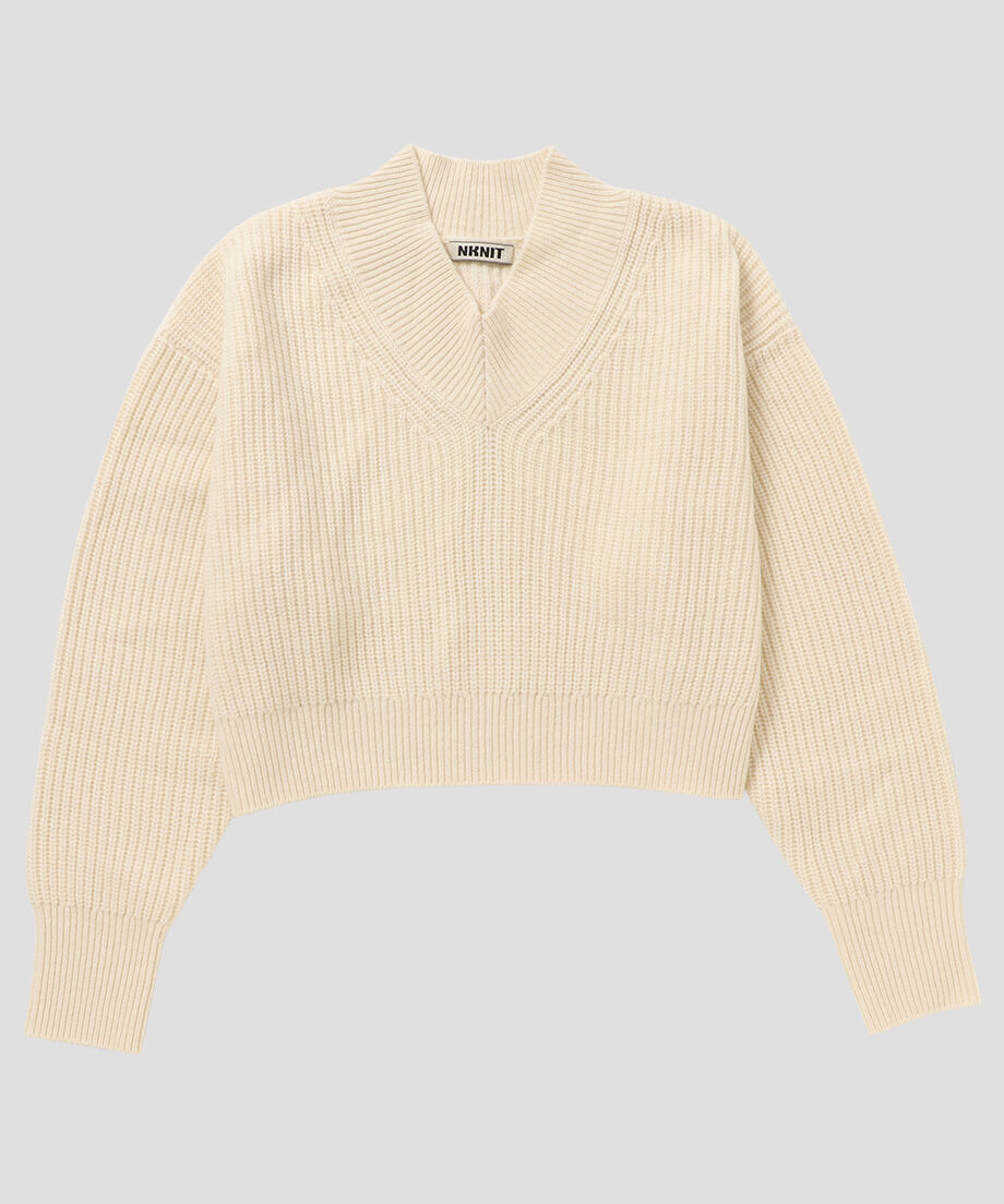 soft wool short V-neck KNIT_4