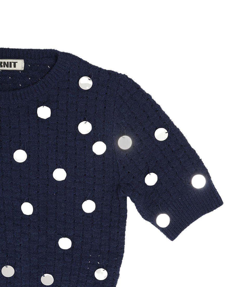 sequins bouclé KNIT mini tops_8