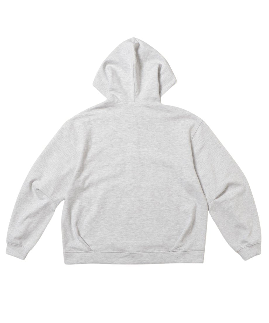 NKNIT logo embroidery ZIP hoodie L.GRAY_4
