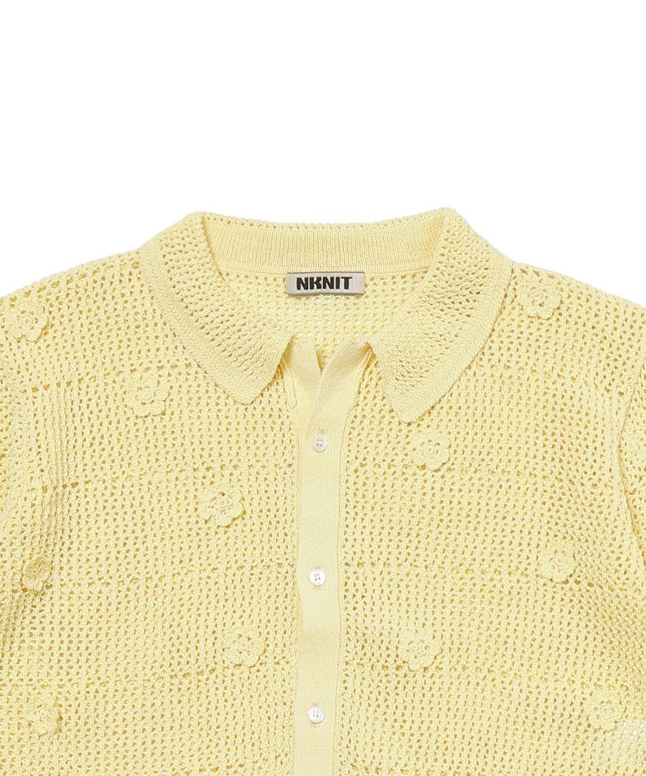 flower motif KNIT shirt_13