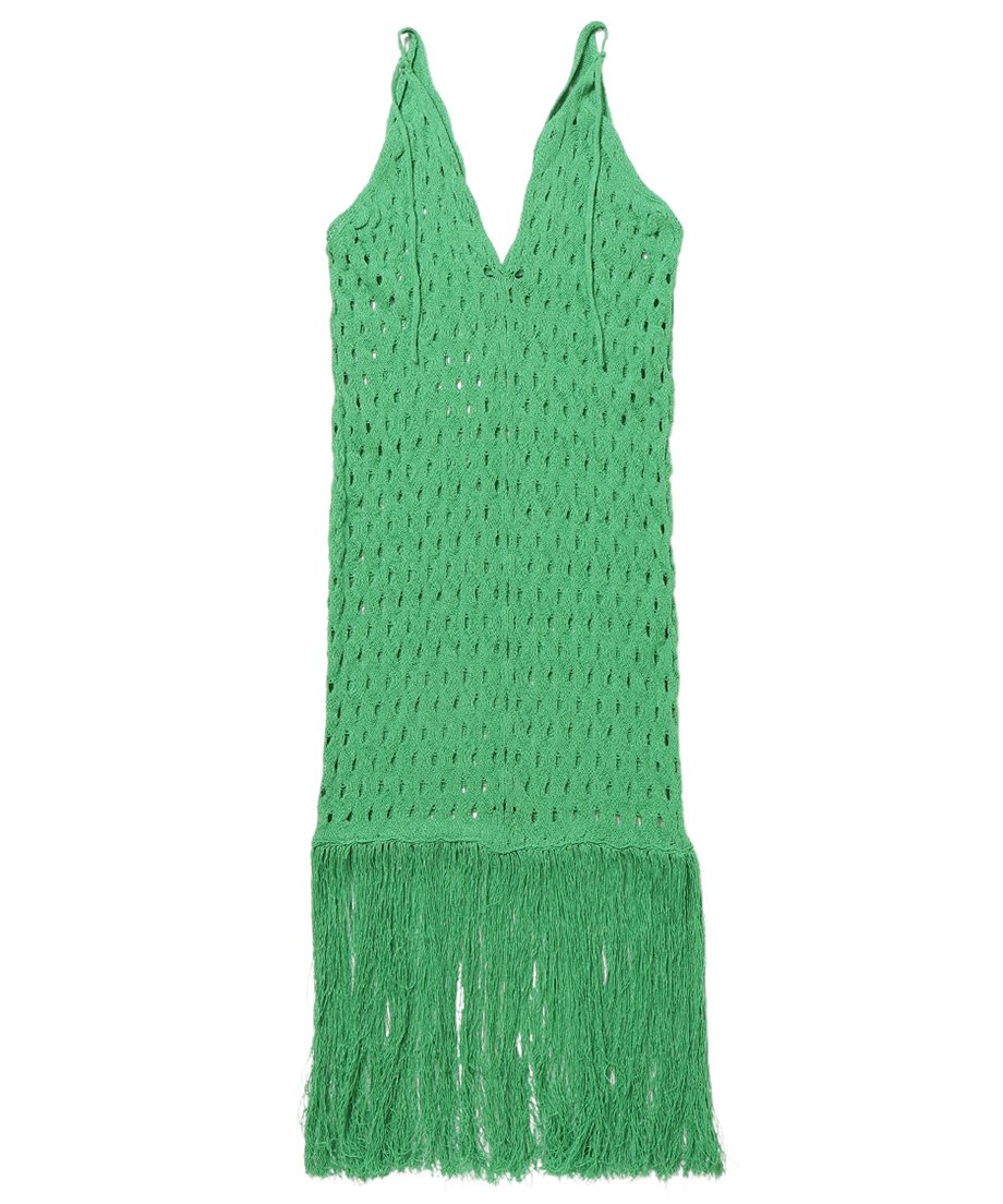 wave pattern fringe KNIT dress_17