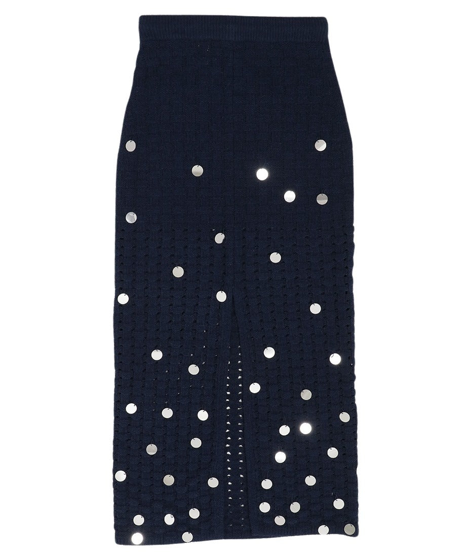 sequins bouclé KNIT long skirt_10