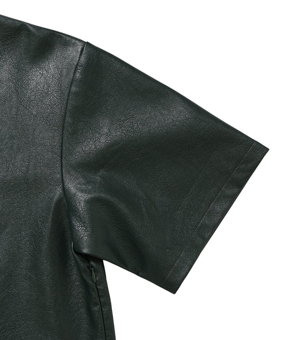 vegan leather short T-shirt_11