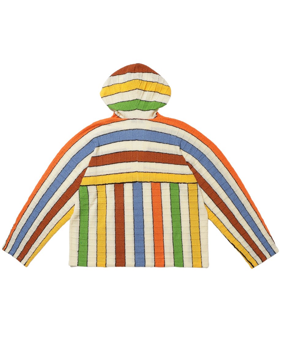 stripe KNIT towel hoodie_7