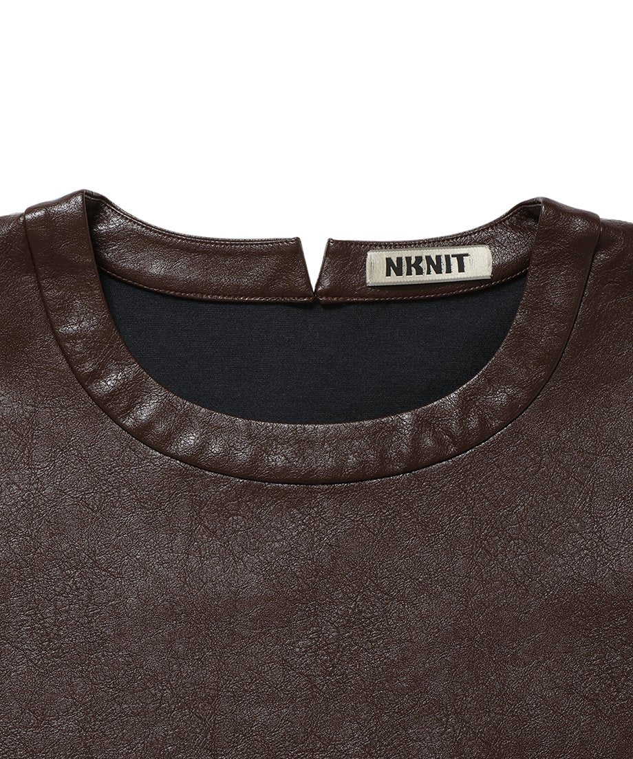 vegan leather big T-shirt_10