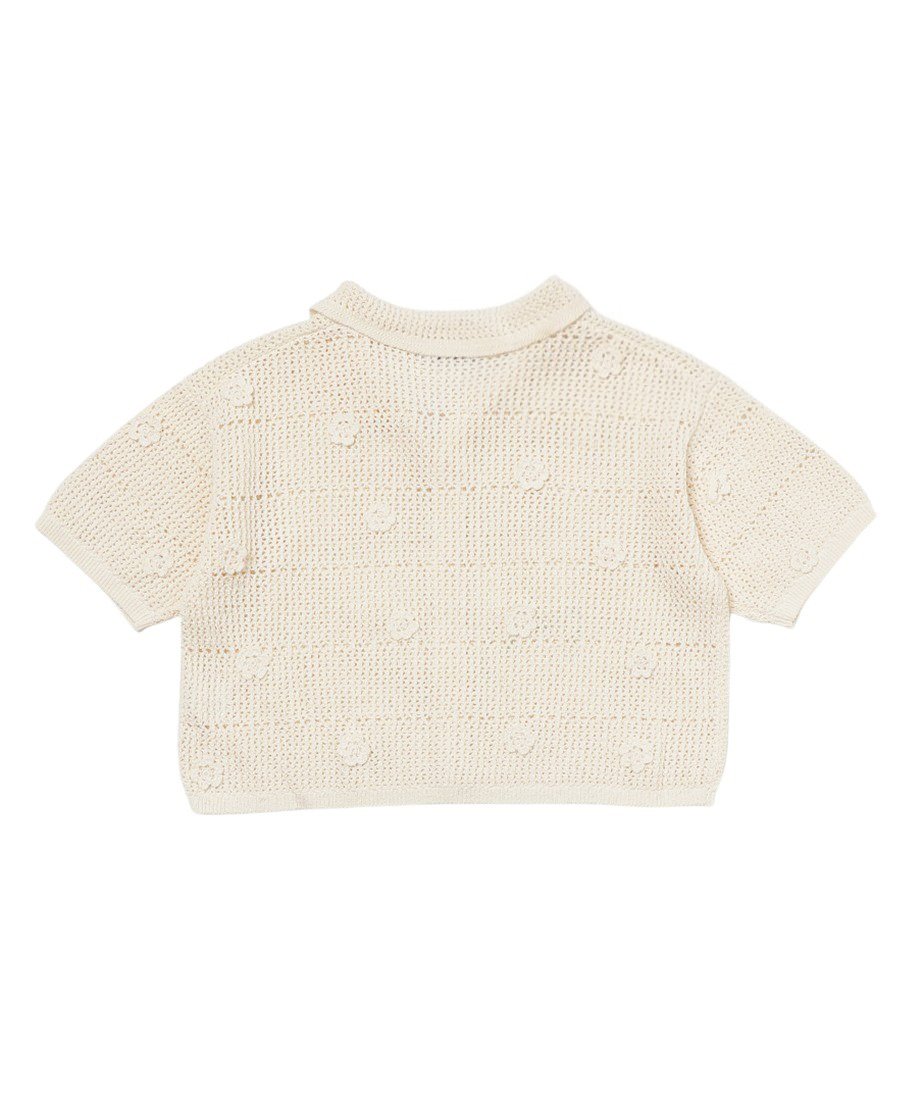 flower motif KNIT shirt_12