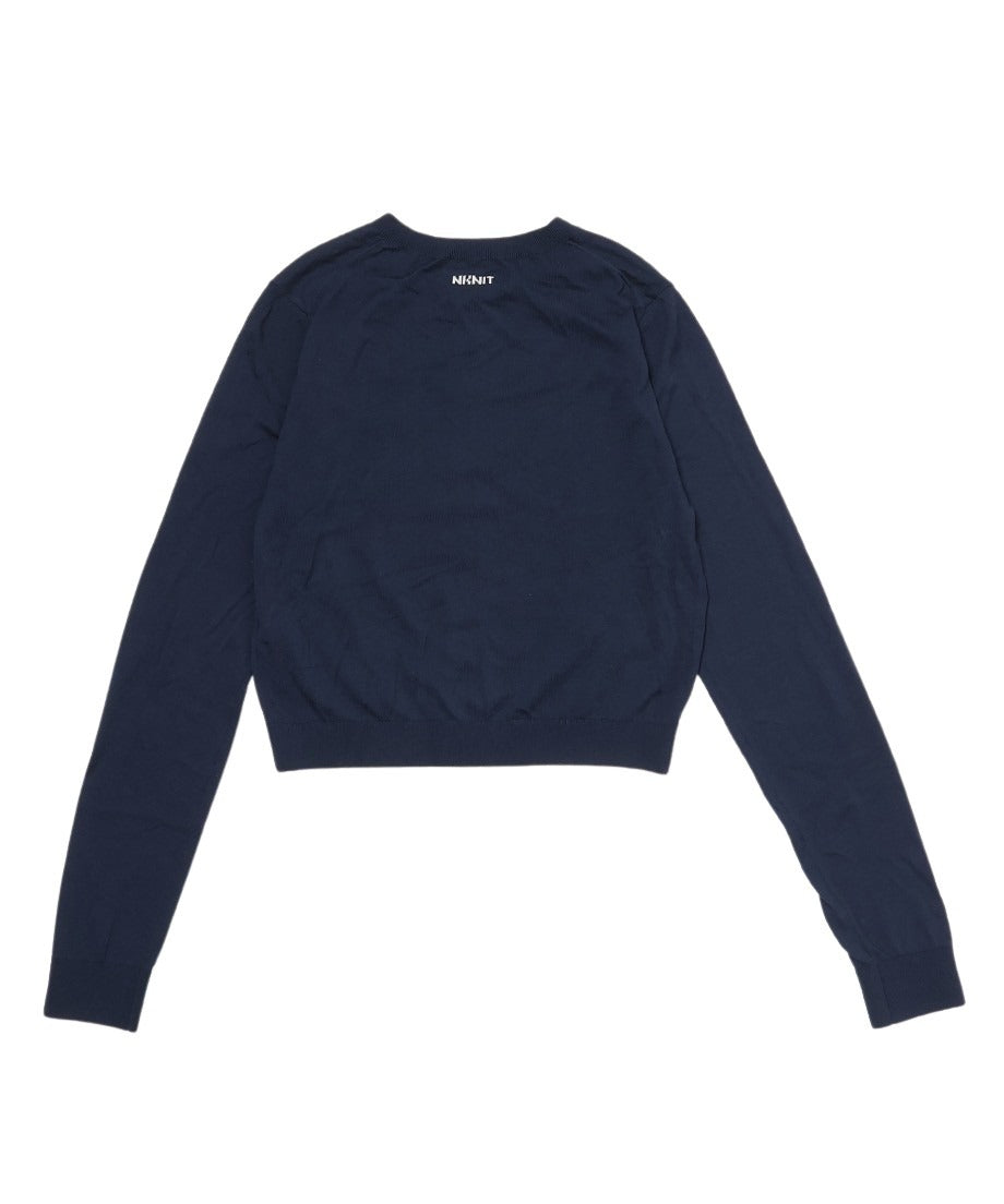 silk cotton crew neck KNIT cardigan_18