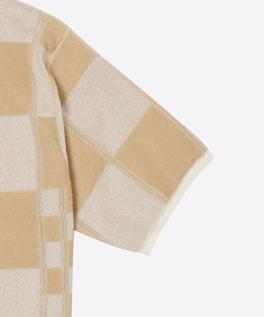 short check pattern knit shirt_7