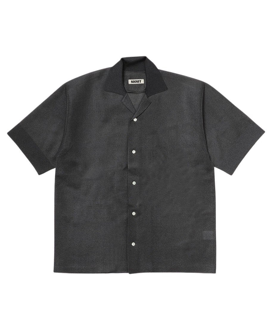 sheer KNIT open collar shirt_5