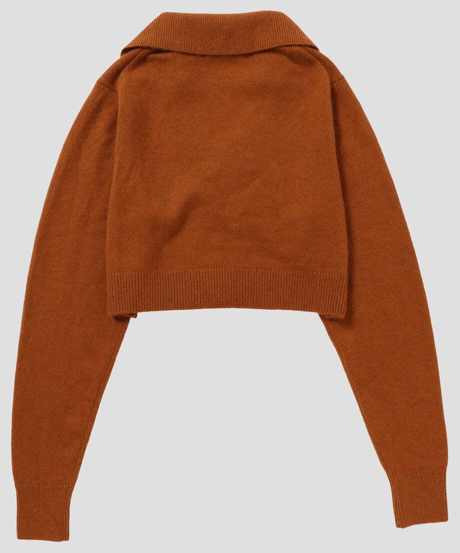 raccoon mix collar KNIT cardigan short_8