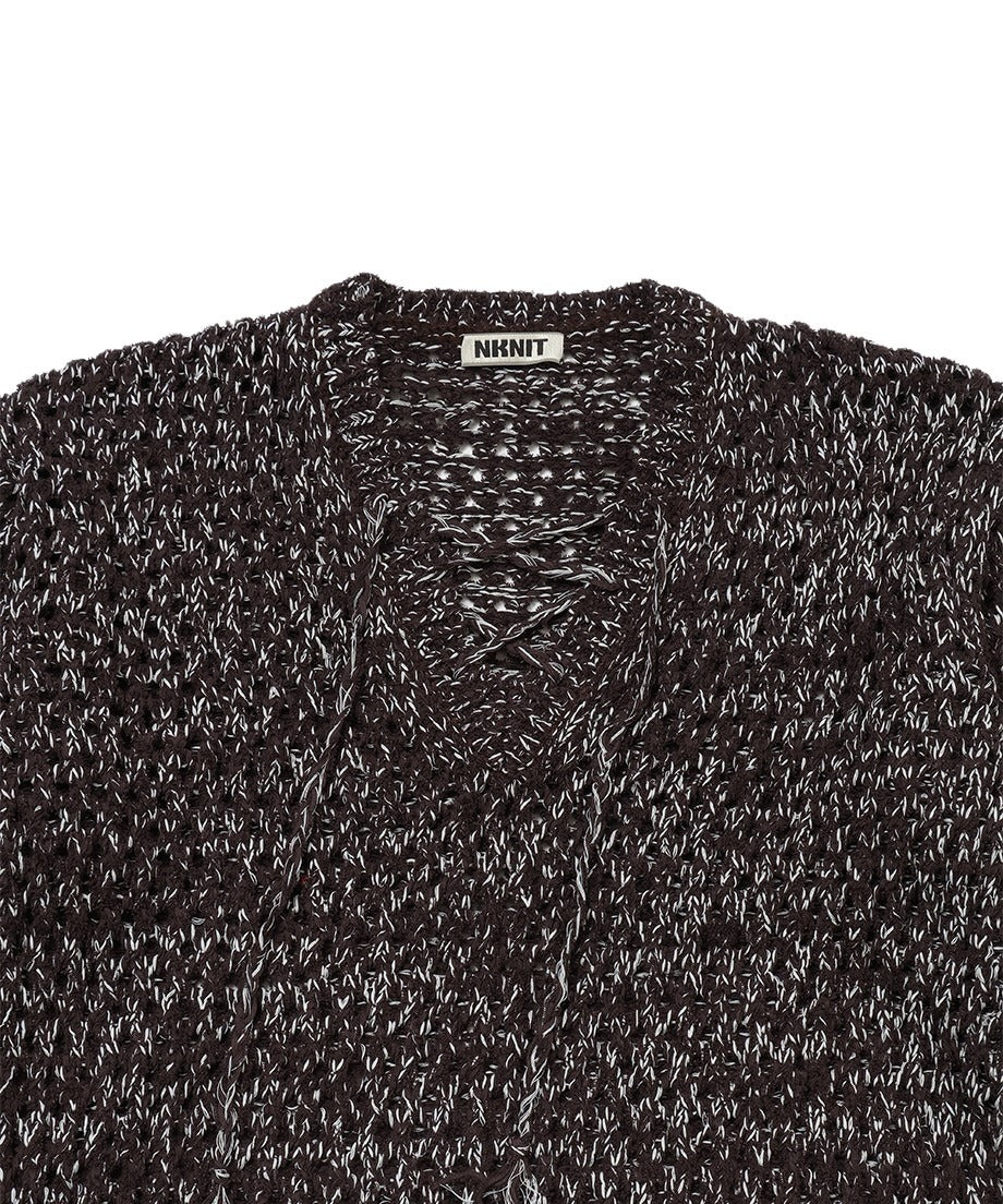 mix color lace up KNIT_12