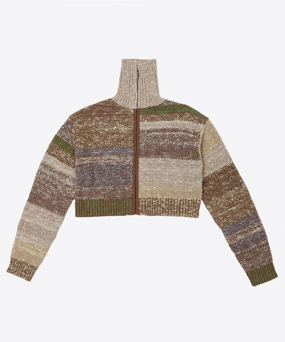mix color high neck zip knit_4