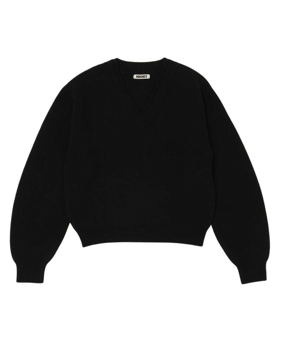 V-neck mix color KNIT_7