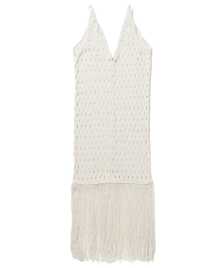 wave pattern fringe KNIT dress_4