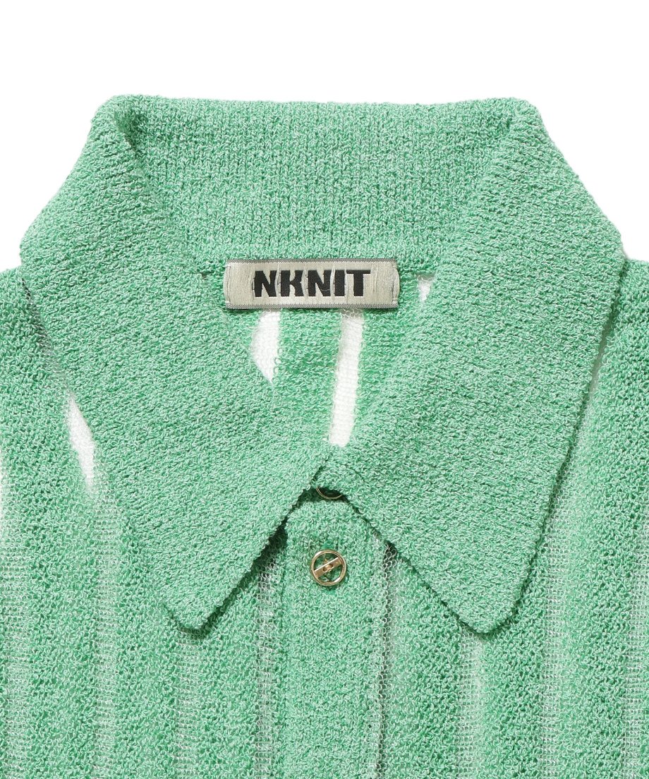 mesh stripe KNIT shirt_11