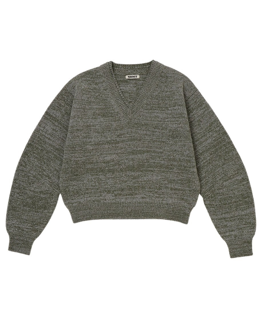 V-neck mix color KNIT_5