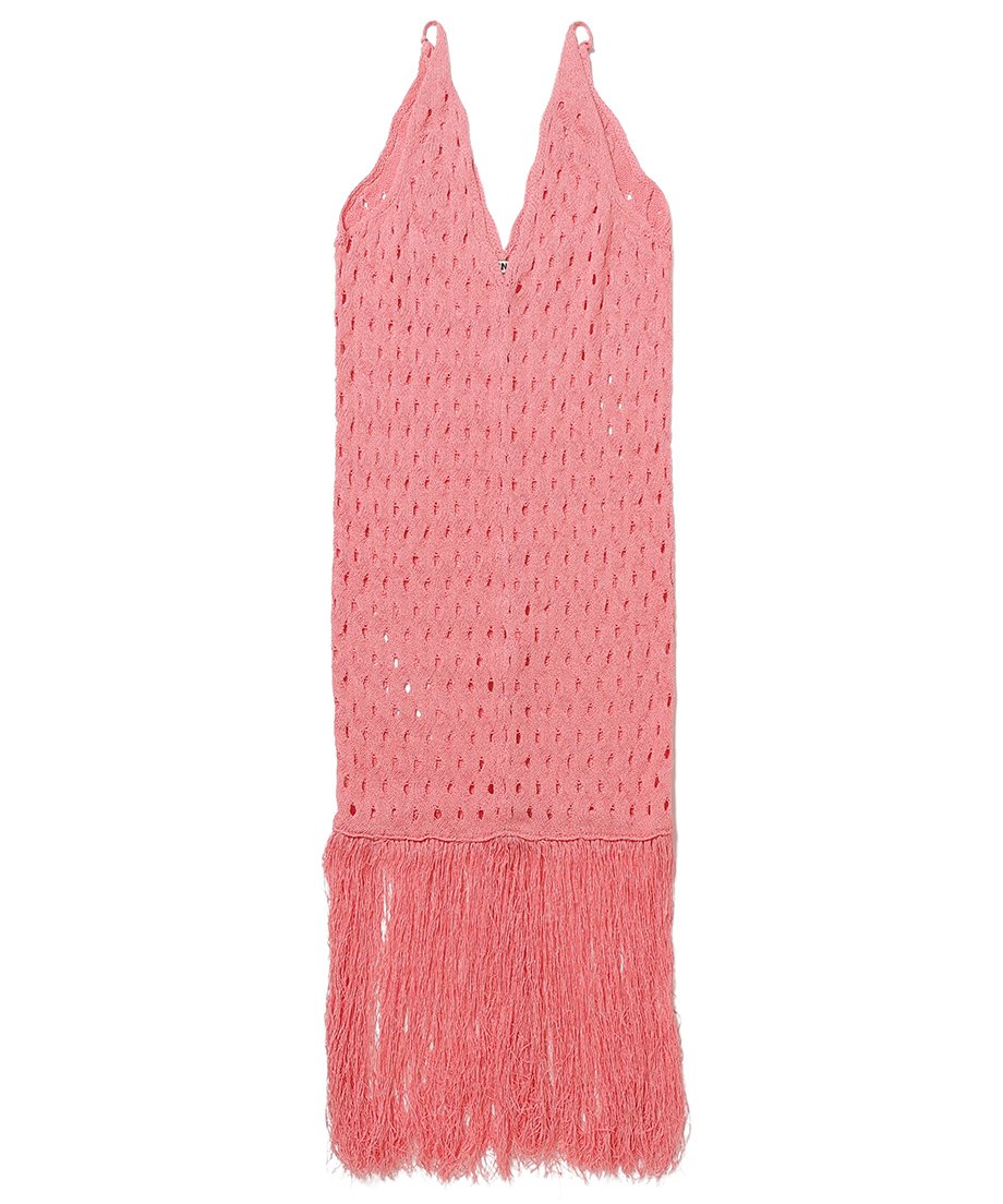 wave pattern fringe KNIT dress_3
