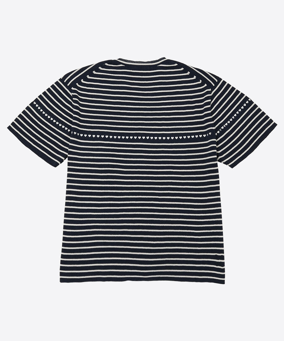 paper mix pattern knit T-shirt♡_9