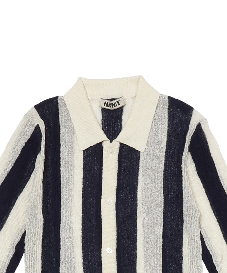 striped pattern KNIT shirts_11