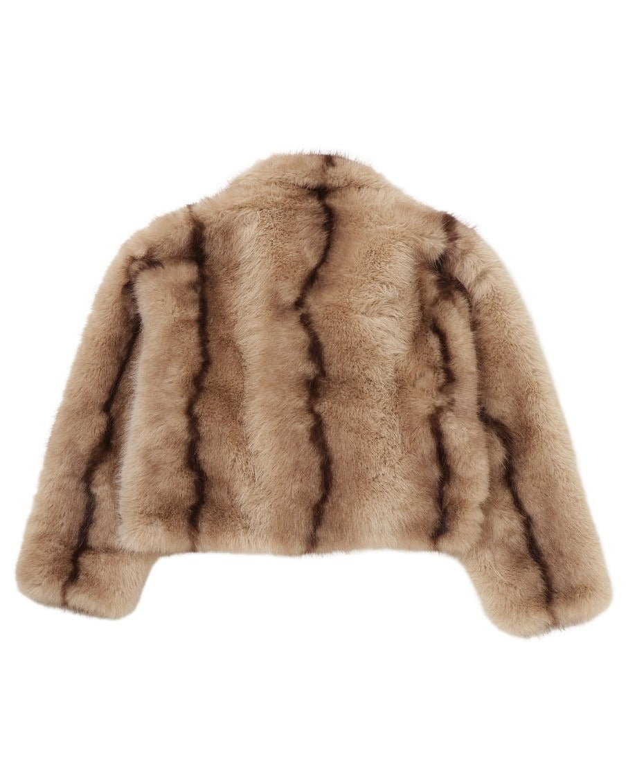 vegan fur big jacket【short】_5