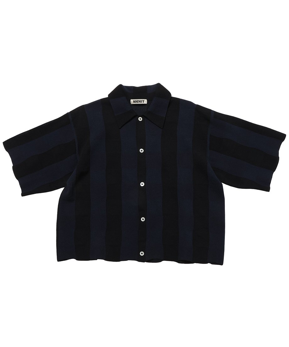 checker pattern KNIT shirt_6