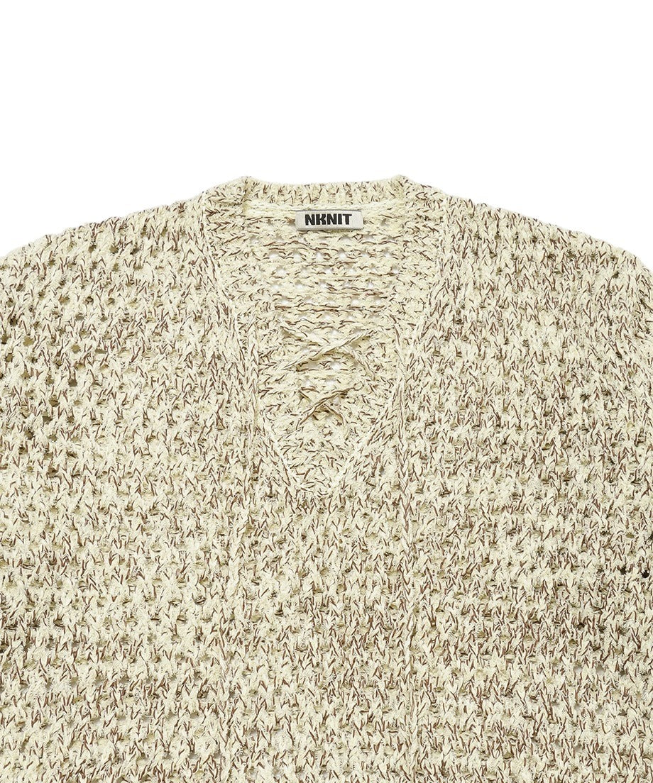 mix color lace up KNIT_9