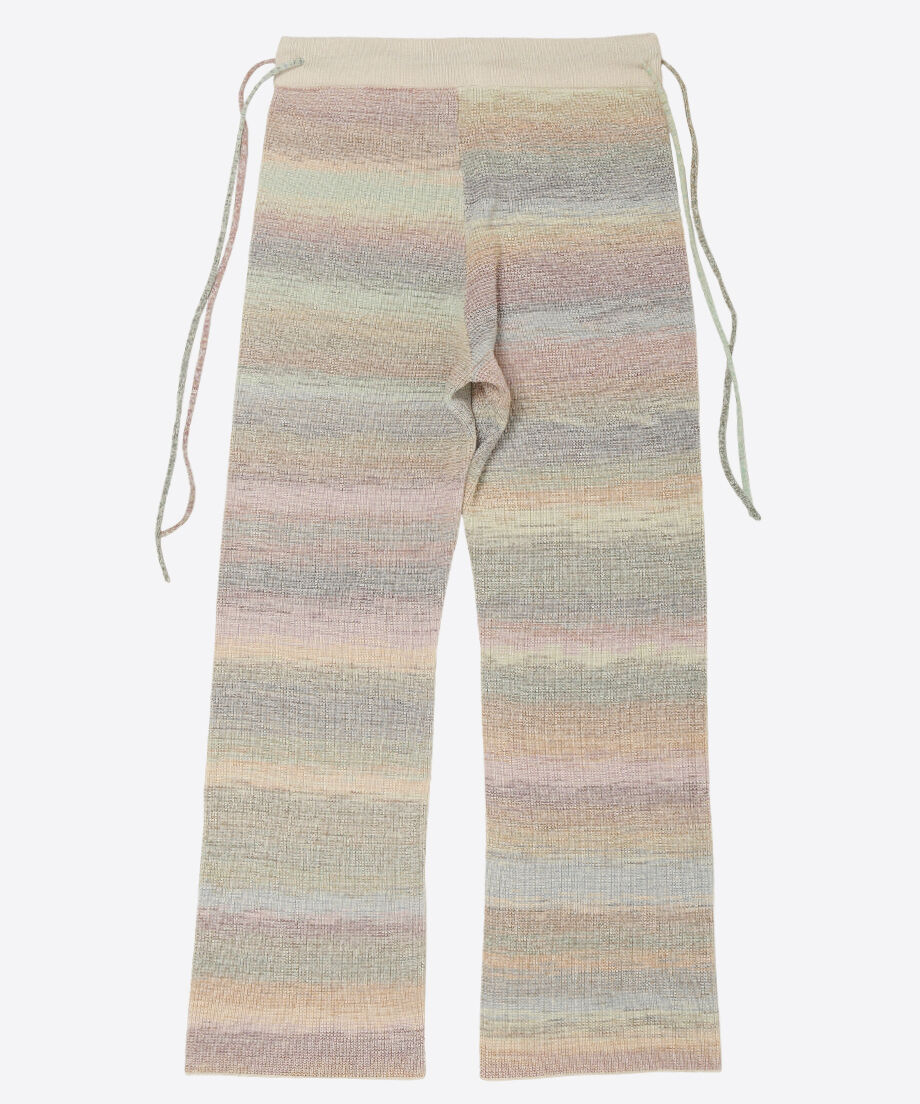 paper mix side string knit pants_7