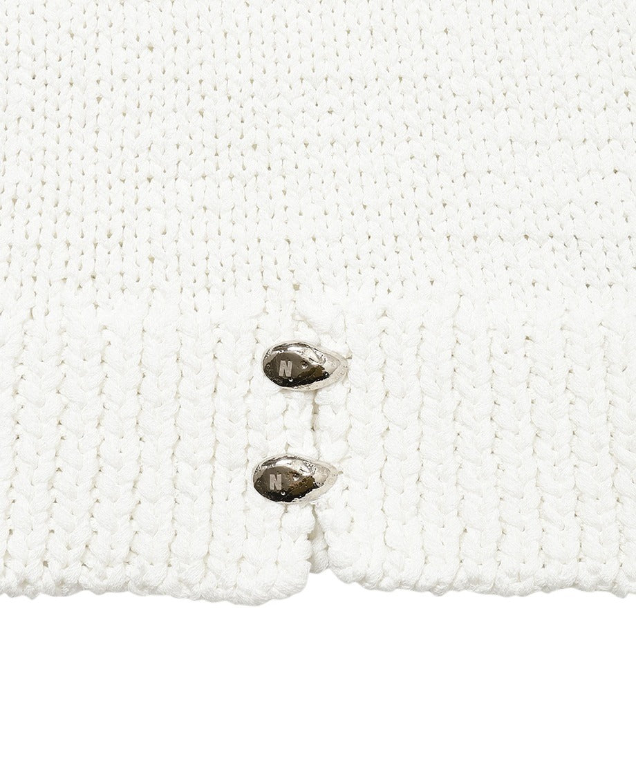 cord yarn V-neck KNIT vest_15