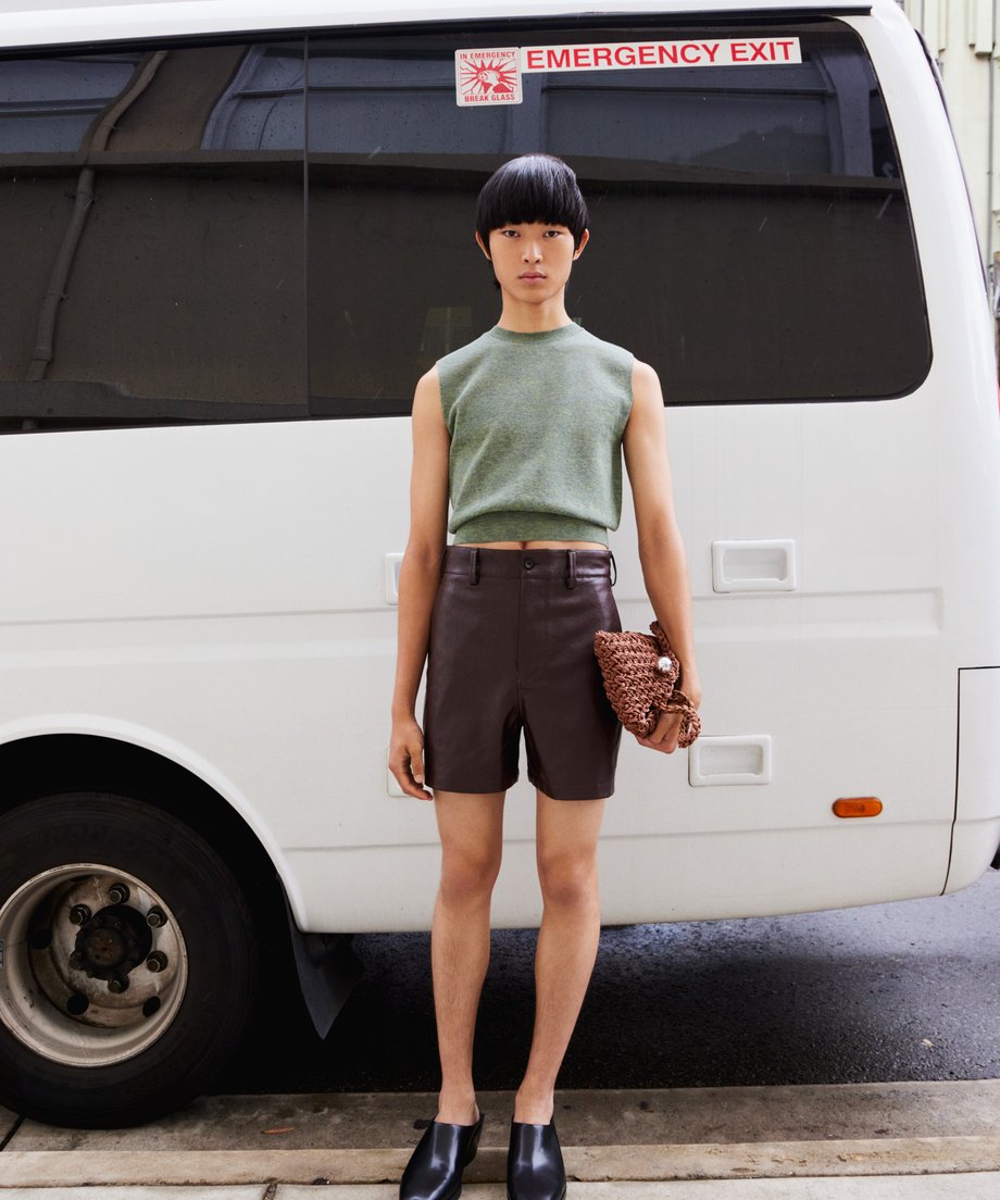 パンツ NKNIT vegan leather short pants black vegan leather short pants – NKNIT