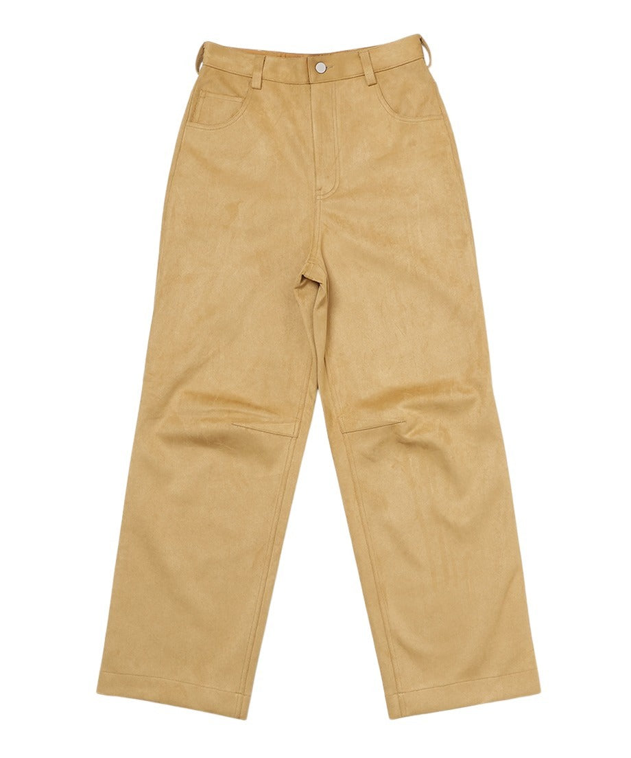 suede high waist long pants_2