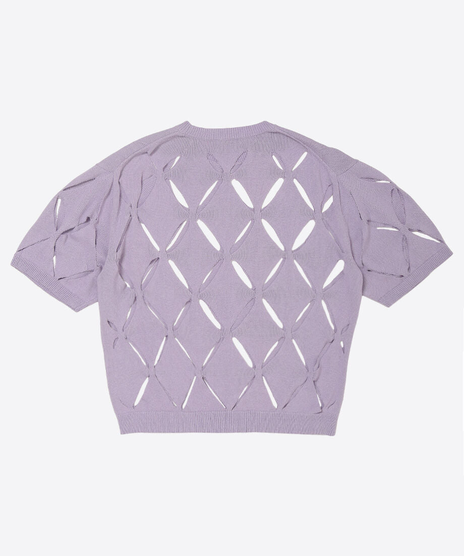 pattern slit knit T-shirt_13