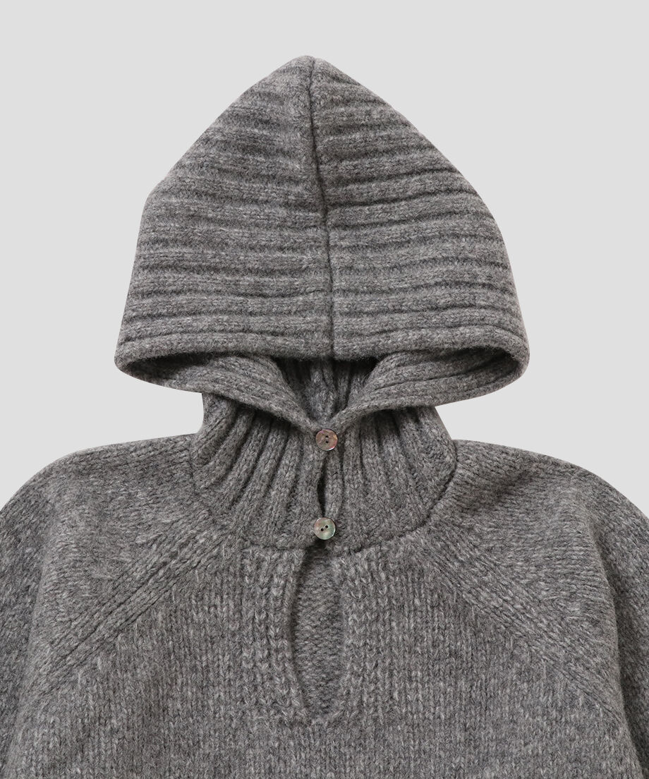 camel mix hooded KNIT_8