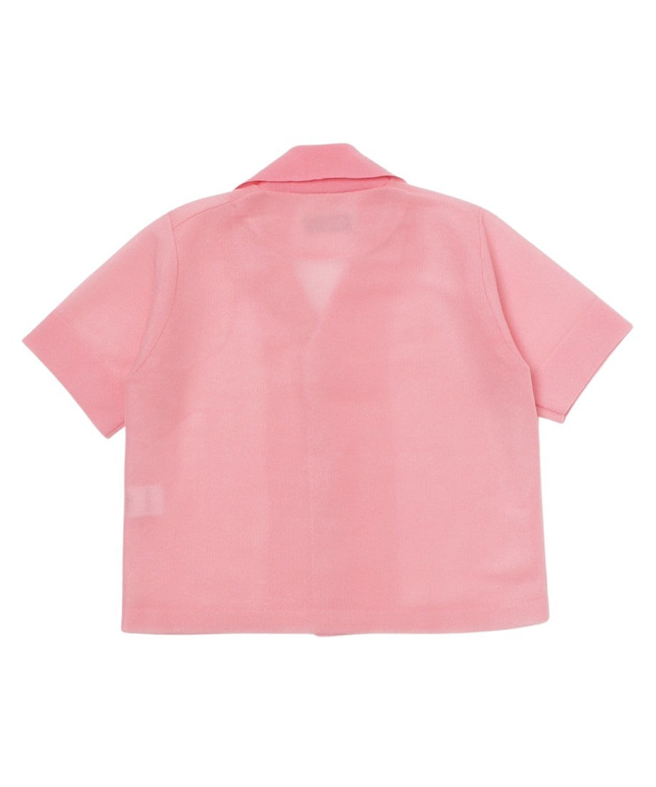 sheer KNIT open collar shirt_21