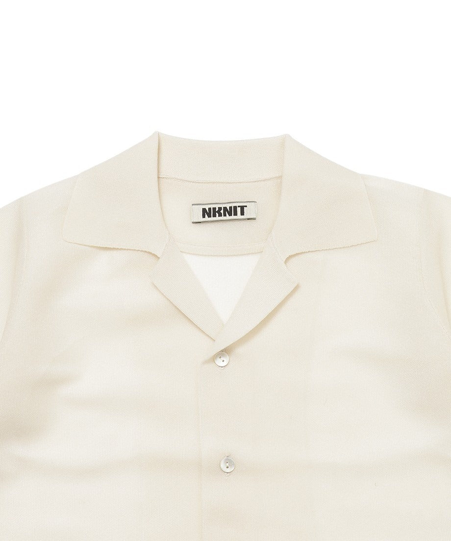 sheer KNIT open collar shirt_10