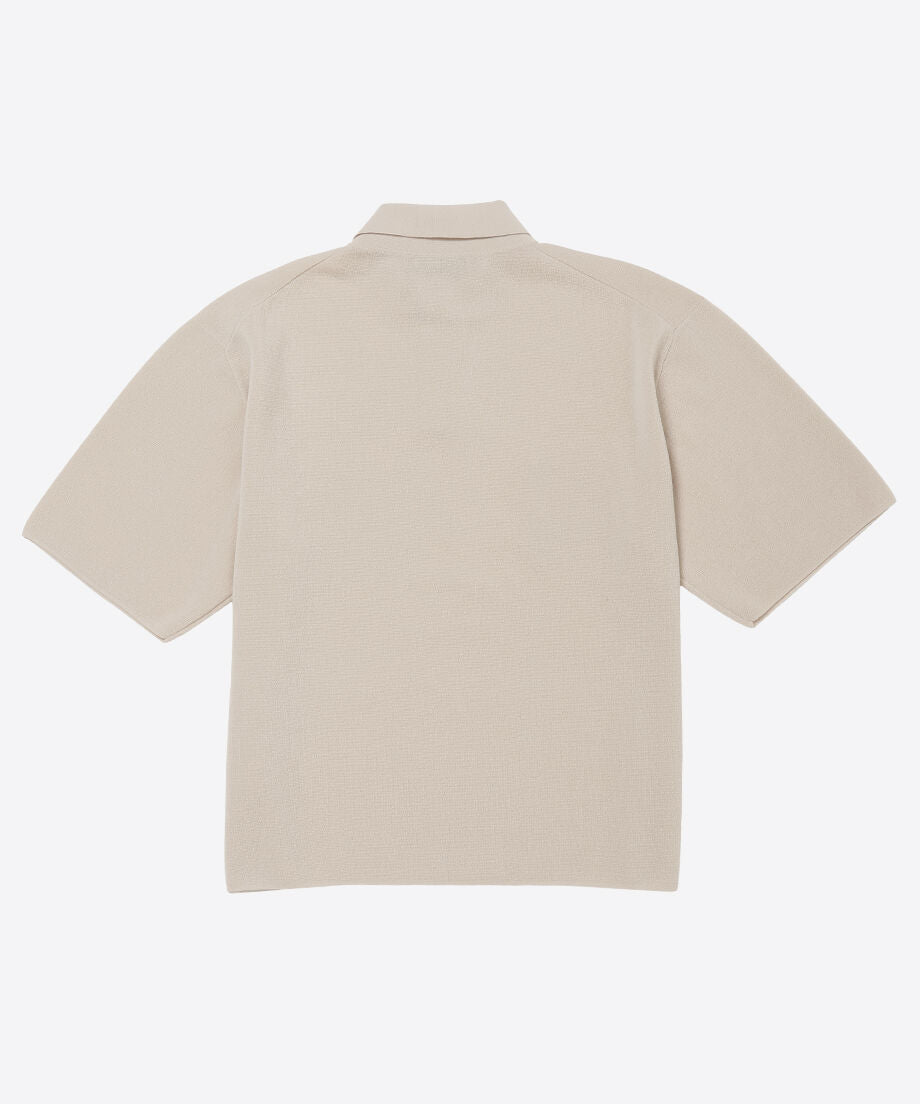 high gauge cotton mix knit polo shirt_10