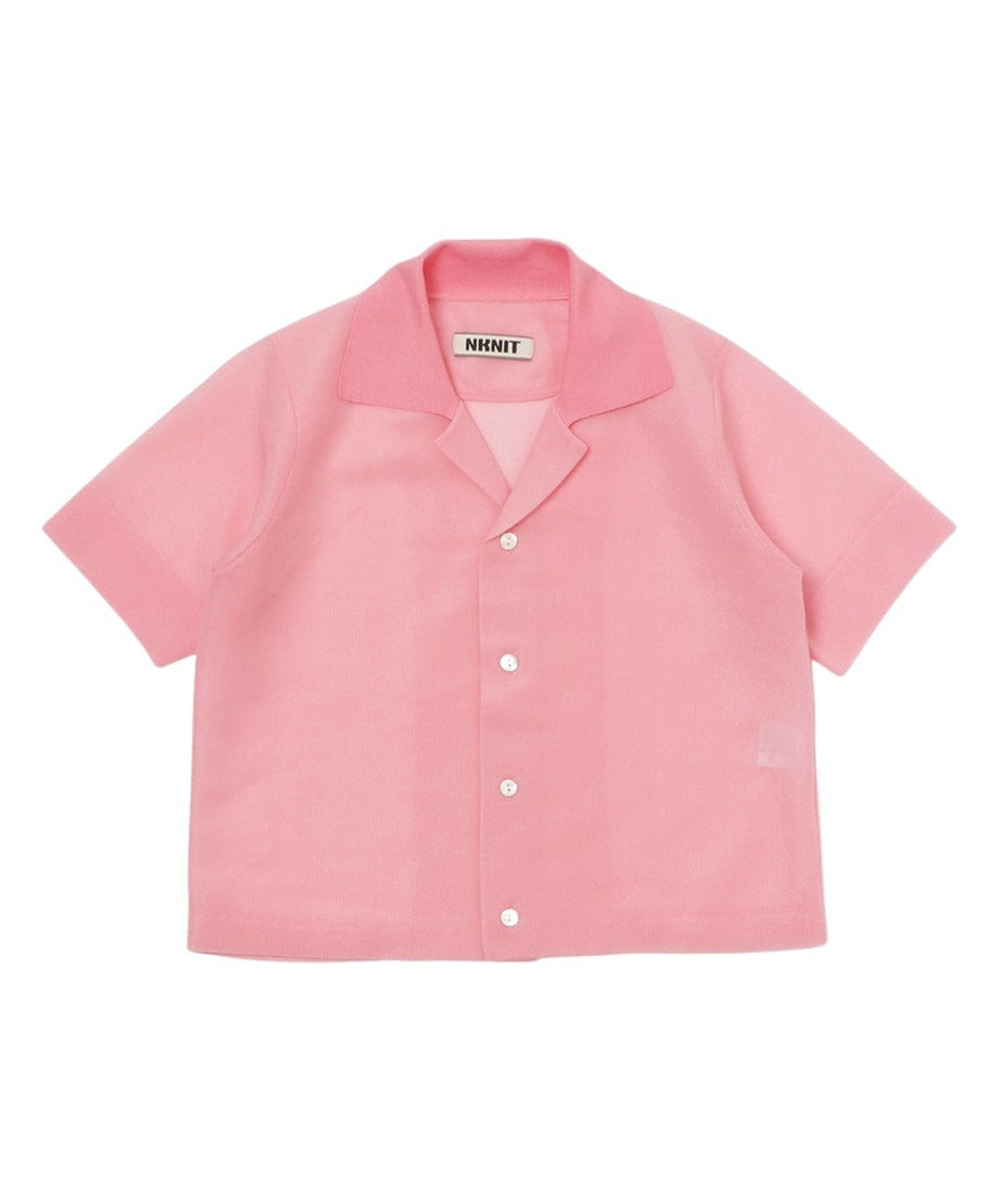 sheer KNIT open collar shirt_8